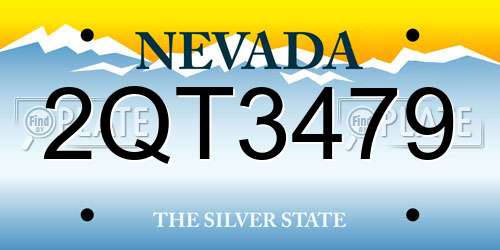 2QT3479 Nevada License Plate