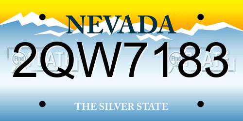 2QW7183 Nevada License Plate