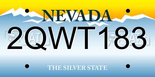 2QWT183 Nevada License Plate