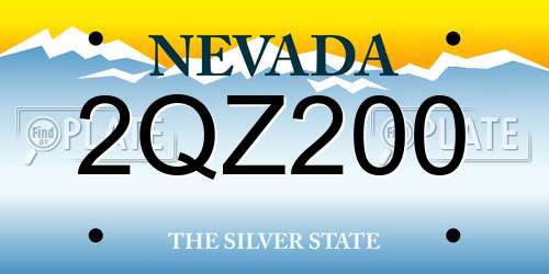 2QZ200 Nevada License Plate