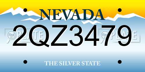 2QZ3479 Nevada License Plate