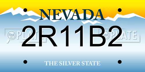 2R11B2 Nevada License Plate
