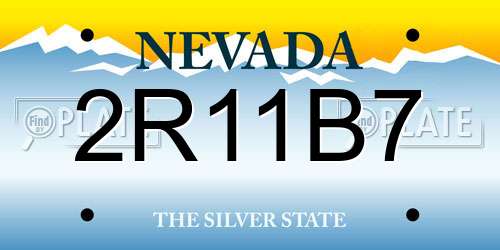2R11B7 Nevada License Plate