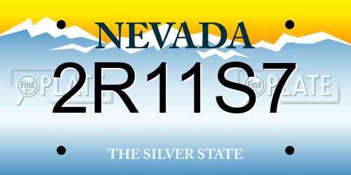 2R11S7 Nevada License Plate