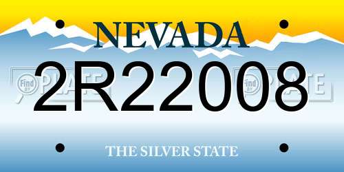 2R22008 Nevada License Plate