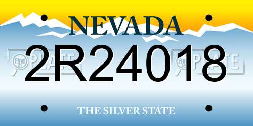 2R24018 Nevada License Plate