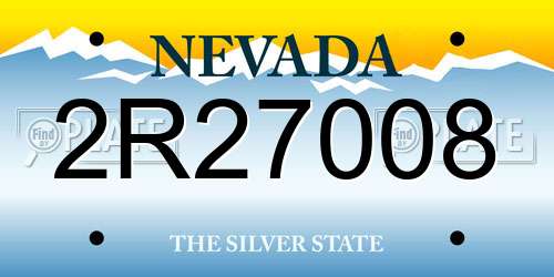 2R27008 Nevada License Plate