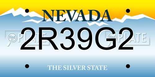 2R39G2 Nevada License Plate