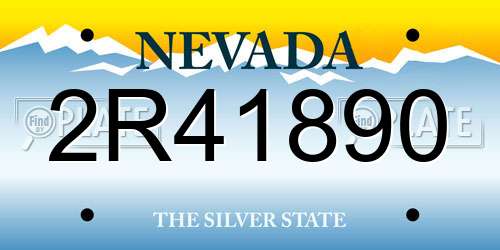2R41890 Nevada License Plate
