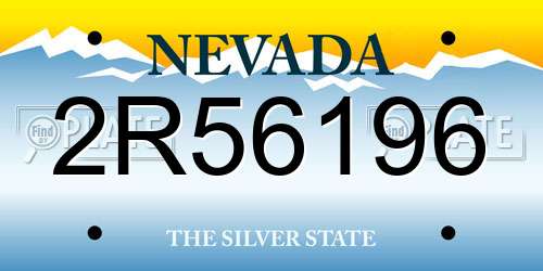 2R56196 Nevada License Plate