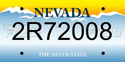 2R72008 Nevada License Plate