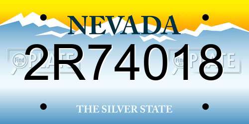 2R74018 Nevada License Plate