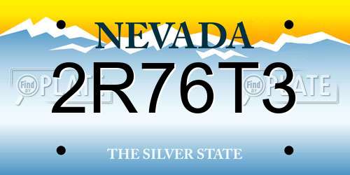 2R76T3 Nevada License Plate
