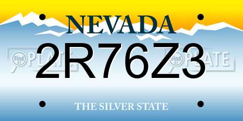 2R76Z3 Nevada License Plate