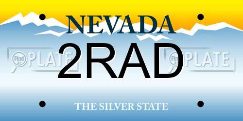 2RAD Nevada License Plate