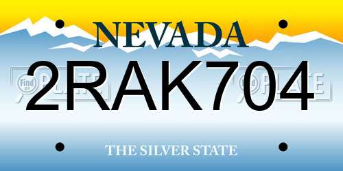 2RAK704 Nevada License Plate