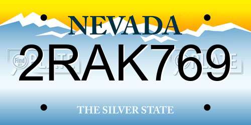 2RAK769 Nevada License Plate