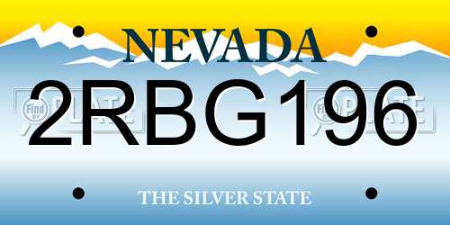 2RBG196 Nevada License Plate