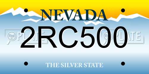 2RC500 Nevada License Plate