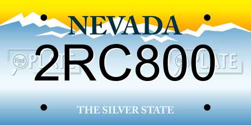 2RC800 Nevada License Plate