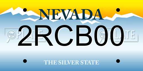 2RCB00 Nevada License Plate