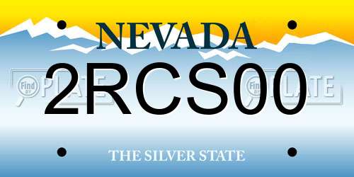 2RCS00 Nevada License Plate