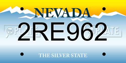 2RE962 Nevada License Plate
