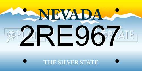 2RE967 Nevada License Plate