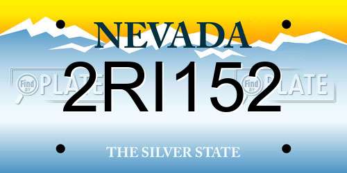 2RI152 Nevada License Plate