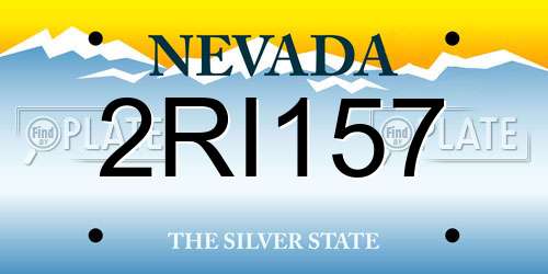 2RI157 Nevada License Plate