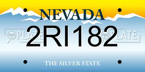 2RI182 Nevada License Plate