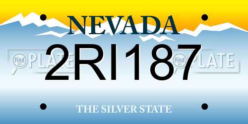 2RI187 Nevada License Plate