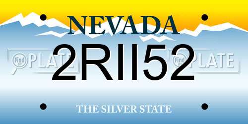 2RII52 Nevada License Plate