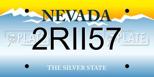 2RII57 Nevada License Plate
