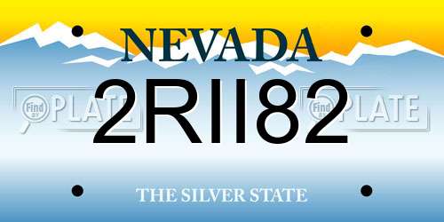 2RII82 Nevada License Plate