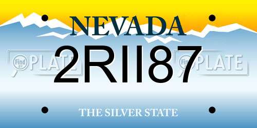 2RII87 Nevada License Plate