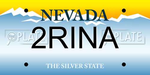 2RINA Nevada License Plate