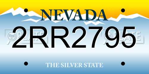 2RR2795 Nevada License Plate