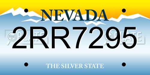 2RR7295 Nevada License Plate