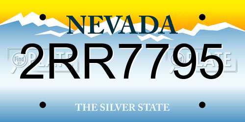 2RR7795 Nevada License Plate
