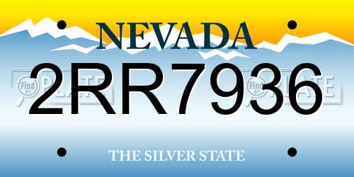 2RR7936 Nevada License Plate