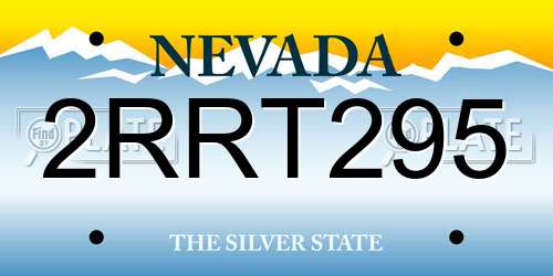 2RRT295 Nevada License Plate