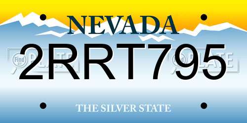 2RRT795 Nevada License Plate
