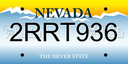 2RRT936 Nevada License Plate