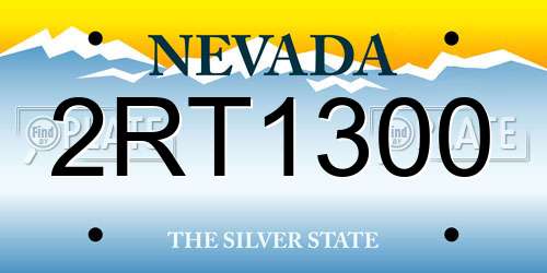 2RT1300 Nevada License Plate