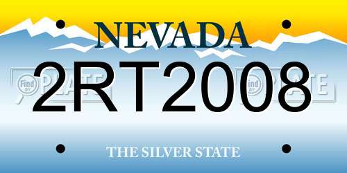 2RT2008 Nevada License Plate