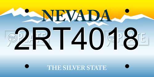 2RT4018 Nevada License Plate