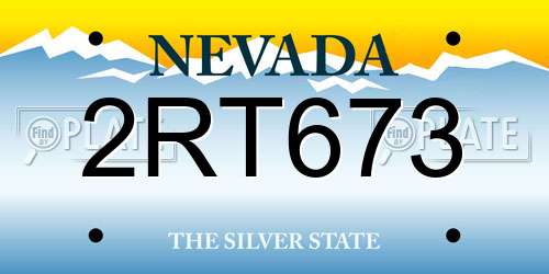 2RT673 Nevada License Plate