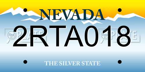 2RTA018 Nevada License Plate