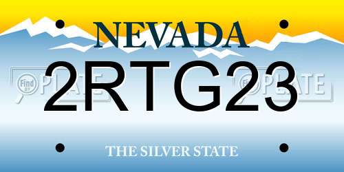 2RTG23 Nevada License Plate